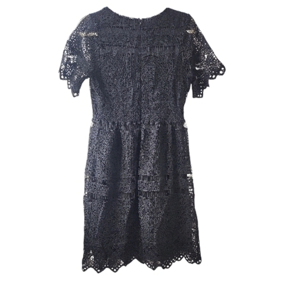 Polagram Black Lace Overlay Midi Dress  - Medium - Picture 5 of 8